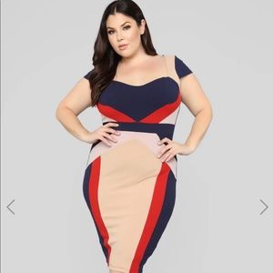 Don't Block Me Midi Dress - Navy/Multi